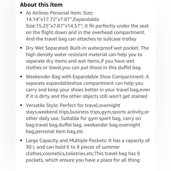 Weekender Travel bag with shoe compartment in coffee brown - Picture 8 of 10